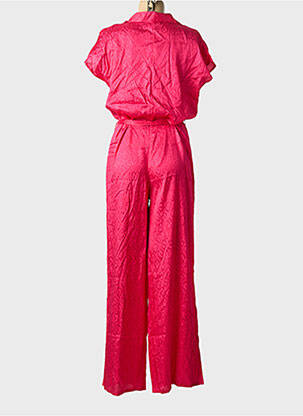 Combi-pantalon fermeture boutonnée sur le devant manches courtes rose BIZANCE femme