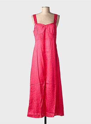 Robe longue imprimé fleurs sans manche rose BIZANCE femme