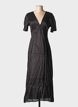 Robe longue manches courtes manches courtes noir BIZANCE femme