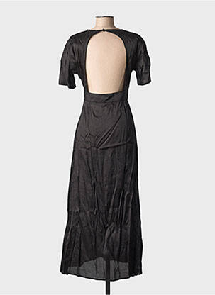 Robe longue manches courtes manches courtes noir BIZANCE femme