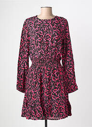 Robe mi-longue coupe fluide manches longues rose BIZANCE femme