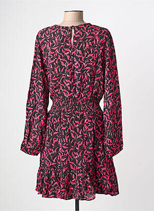 Robe mi-longue coupe fluide manches longues rose BIZANCE femme