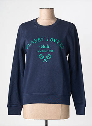 Sweat-shirt stretch manches longues bleu BIZANCE femme