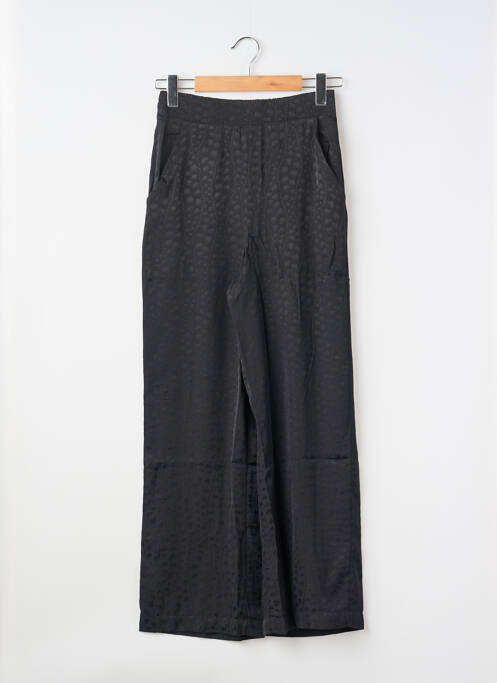 Pantalon droit tissage popeline taille normale noir BIZANCE femme