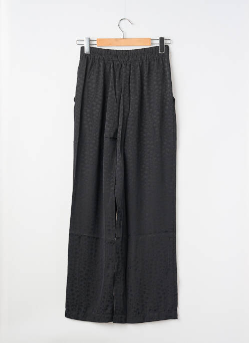 Pantalon droit tissage popeline taille normale noir BIZANCE femme