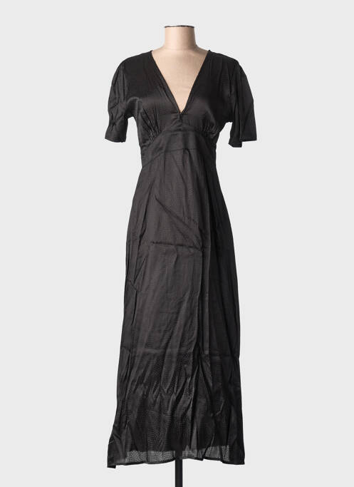 Robe longue manches courtes manches courtes noir BIZANCE femme