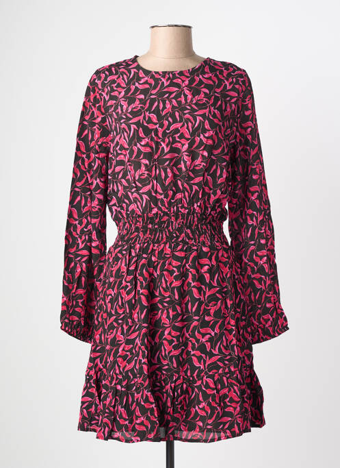 Robe mi-longue manches longues manches longues rose BIZANCE femme