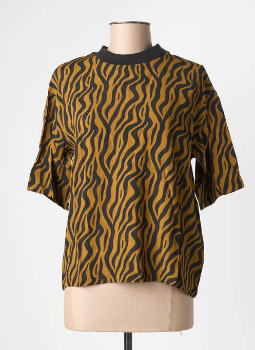 Top manches courtes manches courtes jaune BIZANCE femme