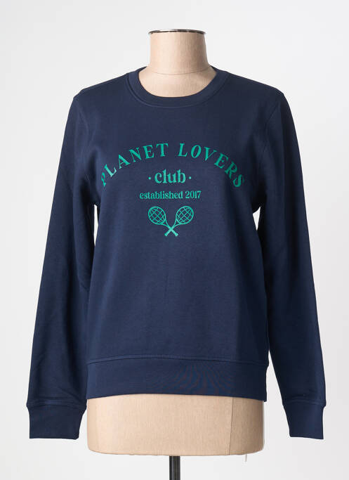 Sweat-shirt stretch manches longues bleu BIZANCE femme