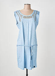 Robe mi-longue manches courtes manches courtes bleu DEELUXE femme