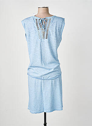Robe mi-longue manches courtes manches courtes bleu DEELUXE femme
