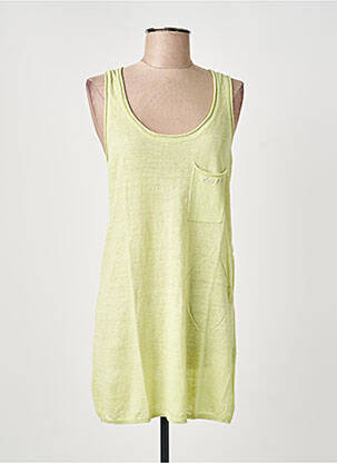 Top stretch sans manche vert SCHOOL RAG femme