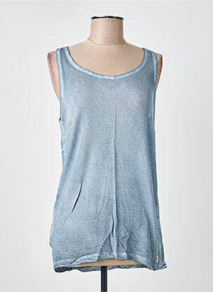 Top tissage jersey sans manche bleu DEELUXE femme