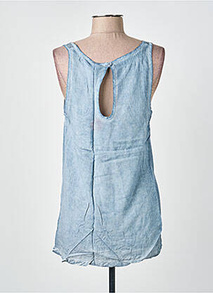 Top tissage jersey sans manche bleu DEELUXE femme