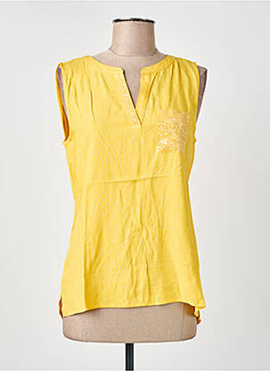 Top coupe cintrée sans manche jaune STREET ONE femme