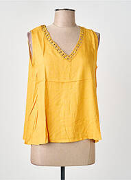 Top coupe cintrée sans manche jaune MOLLY BRACKEN femme