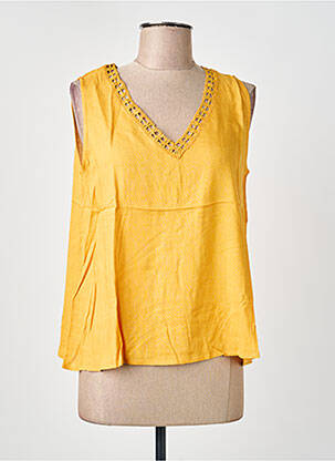 Top coupe cintrée sans manche jaune MOLLY BRACKEN femme