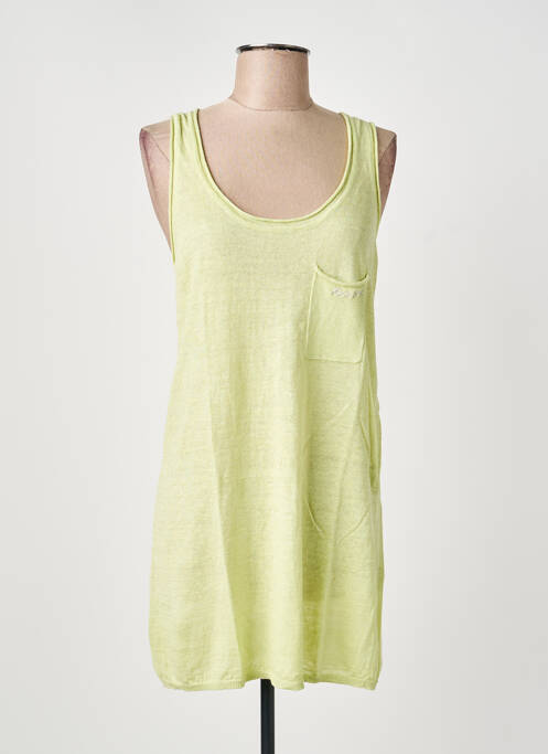 Top stretch sans manche vert SCHOOL RAG femme