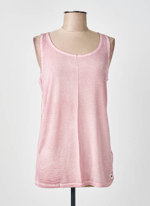 Top tissage jersey sans manche violet DEELUXE femme