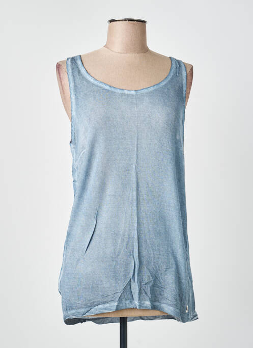 Top tissage jersey sans manche bleu DEELUXE femme