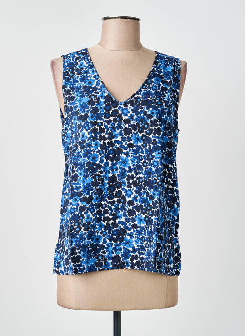 Top coupe cintrée sans manche bleu MOLLY BRACKEN femme