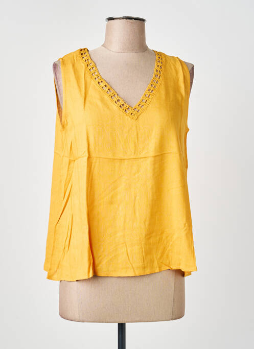 Top coupe cintrée sans manche jaune MOLLY BRACKEN femme