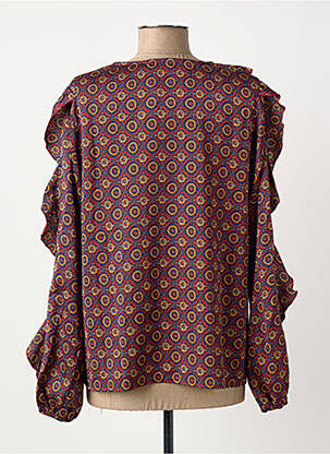 Blouse imprimé fantaisie manches longues rouge MOLLY BRACKEN femme