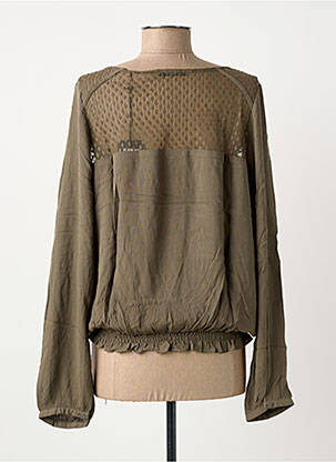 Blouse col rond manches longues vert SCHOOL RAG femme