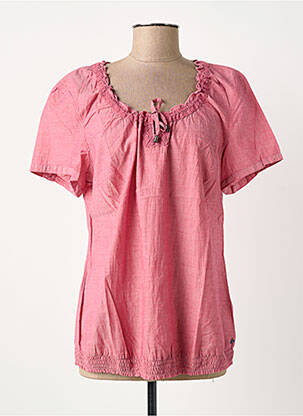 Blouse col rond manches courtes rose CECIL femme