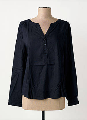 Blouse poignets boutonnés avec fente manches longues noir STREET ONE femme