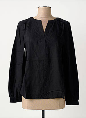 Blouse poignets boutonnés avec fente manches longues noir STREET ONE femme