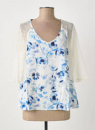 Blouse imprimé fleurs manches 3/4 blanc SCHOOL RAG femme