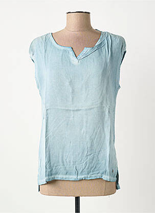 Top col v sans manche vert STREET ONE femme