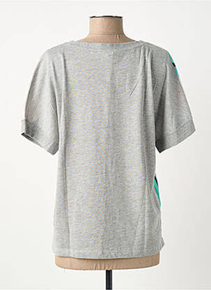 T-shirt imprimé fantaisie manches courtes gris COQUELICOT femme