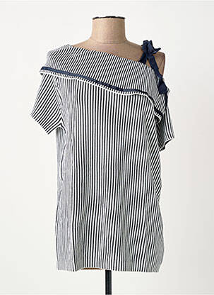 Tunique manches courtes tissage jersey bleu MOLLY BRACKEN femme