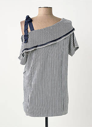 Tunique manches courtes tissage jersey bleu MOLLY BRACKEN femme