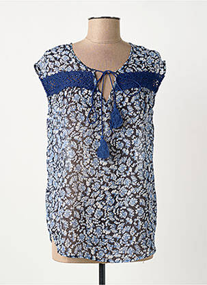 Blouse légère et transparente sans manche bleu MOLLY BRACKEN femme