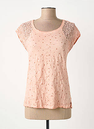 Top tissage jersey manches courtes rose STREET ONE femme