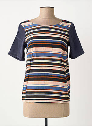Top coupe fluide manches courtes bleu SCHOOL RAG femme