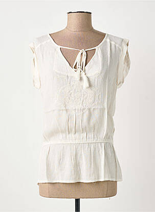 Blouse légère et transparente manches courtes beige KAPORAL femme