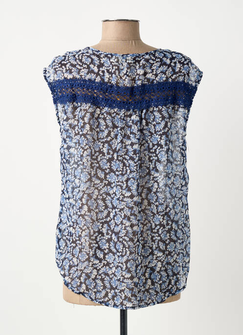 Blouse imprimé fleurs sans manche bleu MOLLY BRACKEN femme
