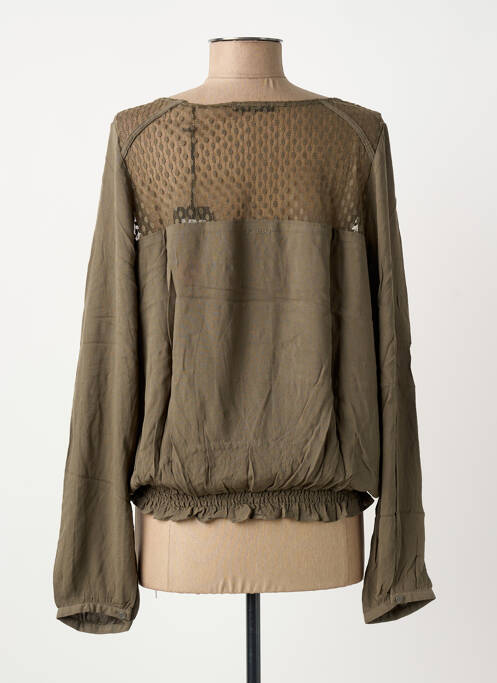 Blouse col rond manches longues vert SCHOOL RAG femme