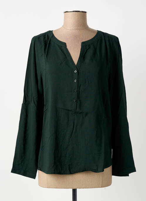 Blouse tissage popeline manches longues vert STREET ONE femme