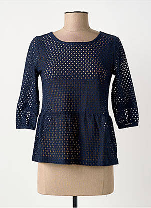 Top coupe cintrée manches 3/4 bleu SCHOOL RAG femme