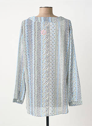 Blouse légère et transparente manches longues bleu MOLLY BRACKEN femme