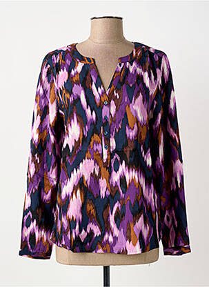 Blouse tissage popeline manches longues violet STREET ONE femme