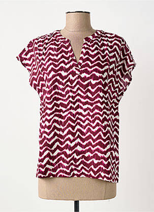 Blouse tissage popeline manches courtes violet STREET ONE femme