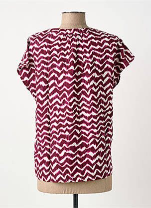 Blouse tissage popeline manches courtes violet STREET ONE femme