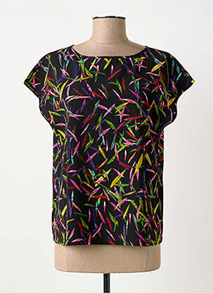 Top tissage crêpe manches courtes noir MOLLY BRACKEN femme