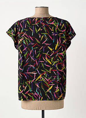 Top tissage crêpe manches courtes noir MOLLY BRACKEN femme